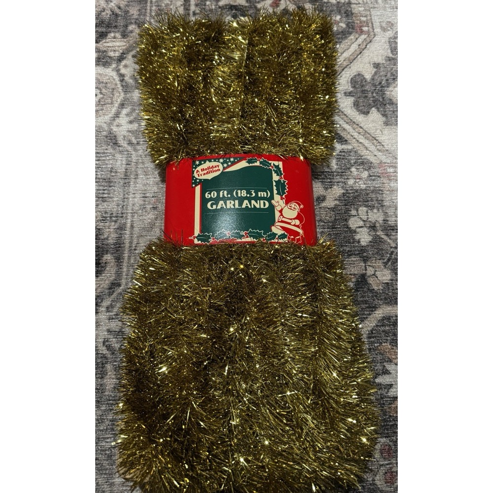 2004 Gold Tinsel Christmas Garland From Target Brand New. 60 Ft